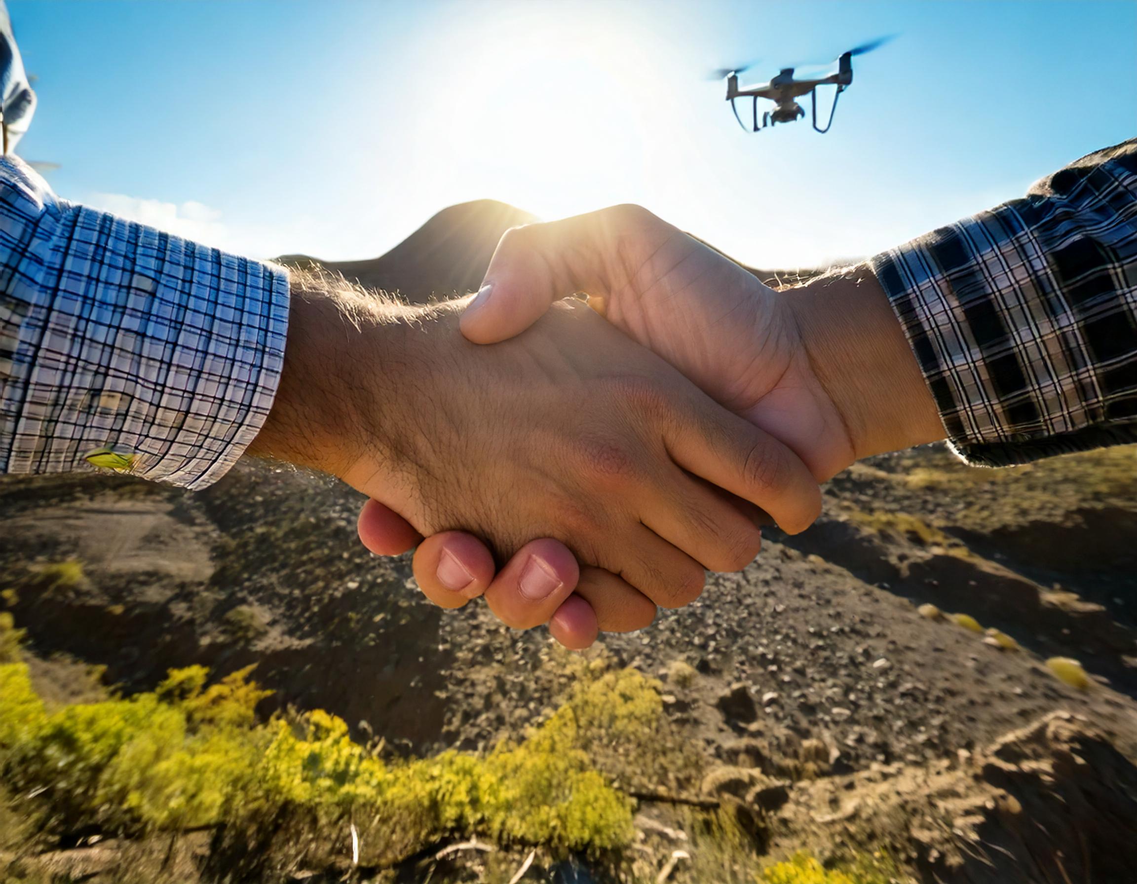Trabajo de GEOMEN en terrenos utilizando tecnología avanzada de drones.