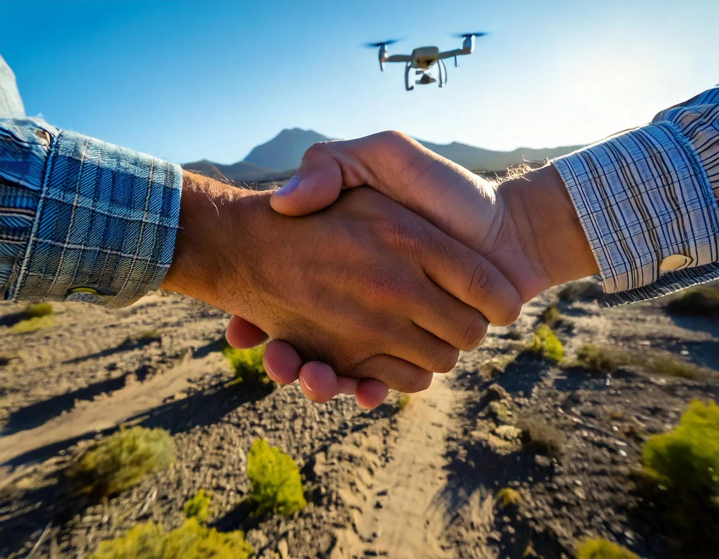Trabajo de GEOMEN en terrenos utilizando tecnología avanzada de drones.