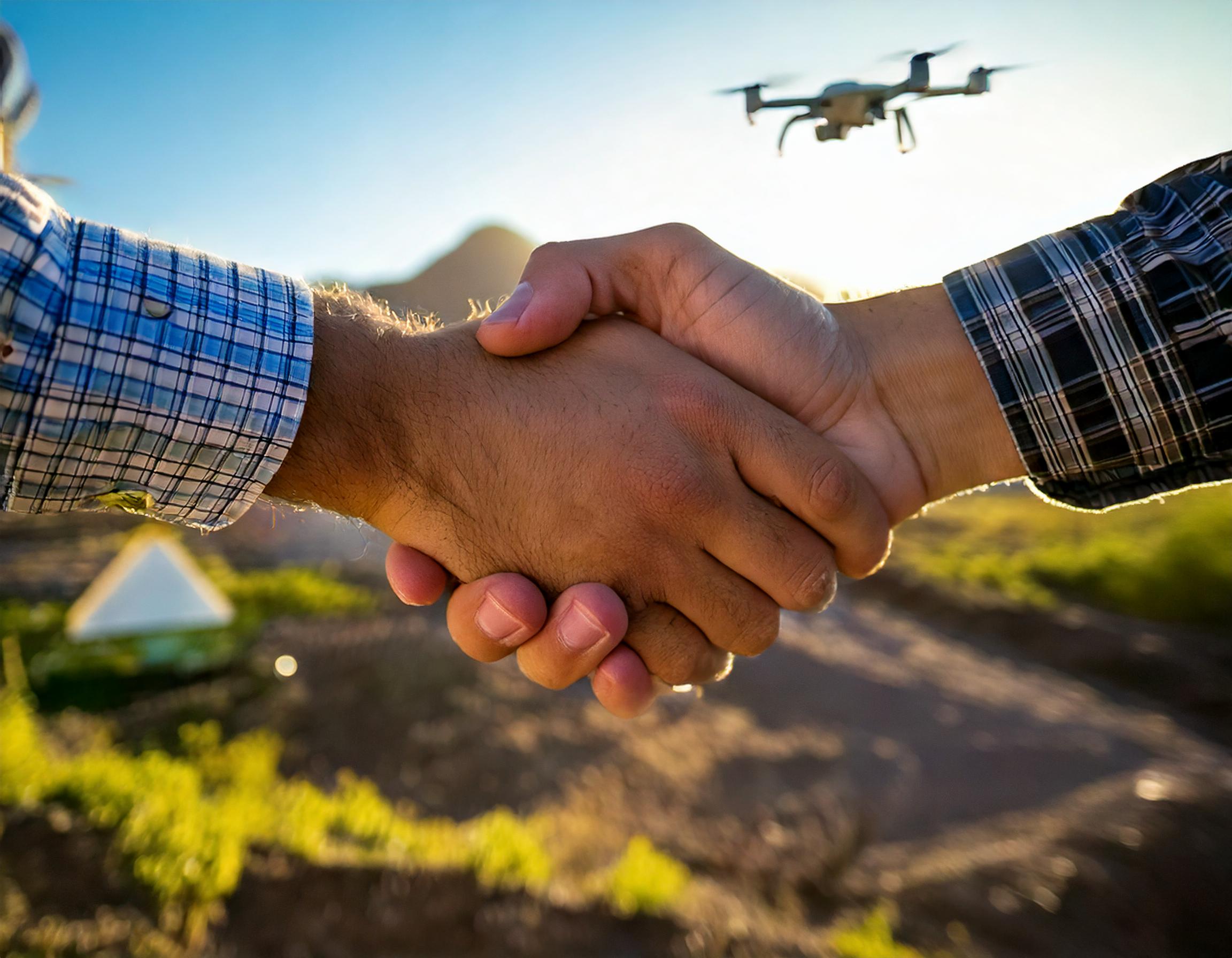 Trabajo de GEOMEN en terrenos utilizando tecnología avanzada de drones.